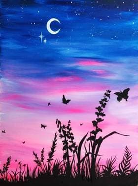 Butterfly Twilight II - Paint Nite event in Anchorage, AK