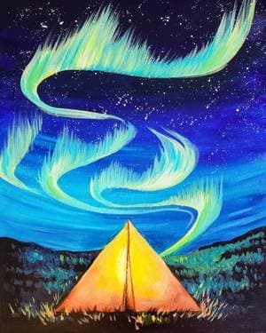 Camping with Aurora - Paint Nite event in Regina, SK