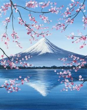 Mt Fuji Reflection - Paint Nite event in Richmond, BC