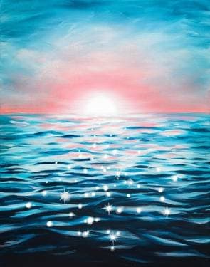 Ocean Glitter - Paint and sip event at Battlegroundz in Lincoln, RI - PaintNite.com