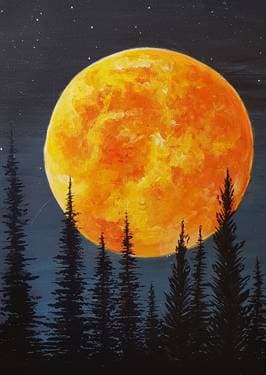 Blood Moon Rising - Paint Nite event in Boucherville, QC