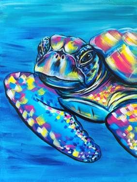Colorful Sea Turtle - Paint Nite event in Markham, ON