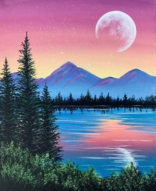 Peaceful Pine Lake - Paint Nite event in Port Coquitlam, BC
