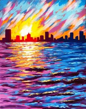 City On The Water - Paint Nite event in Langley, BC