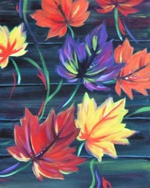 Barnyard Autumn Leaves - Paint Nite event in Rohnert Park, CA