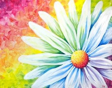Rainbow Daisy III - Paint and sip event at The Forum in Tacoma, WA - PaintNite.com