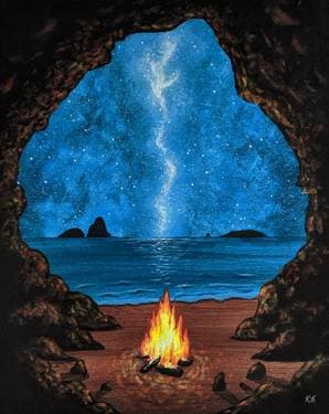 Beachside Campfire - Paint Nite event in Bettendorf, IA
