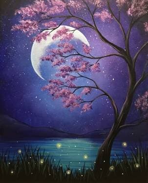 Mystical Moonlight - Paint and sip event at Nixx Pub in Calgary, AB - PaintNite.com