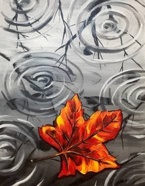 Rainy Autumn Leaf - Paint Nite event in Sonoma, CA