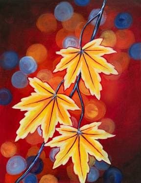 Glowing Autumn Leaves - Paint Nite event in Brossard, QC