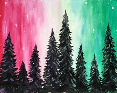 Holiday Forest - Paint Nite event in Calgary, AB