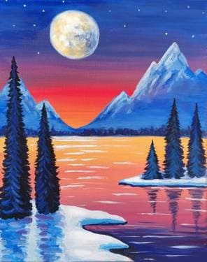 Winter Calm Sunset - Paint and sip event at Ventura Room in Vancouver, BC - PaintNite.com
