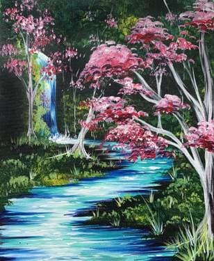 Mystical Waterfall II - Paint Nite event in Auburn, CA