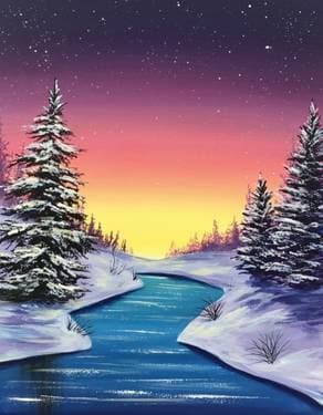 Winter Glimmer - Paint Nite event in Pasadena , CA