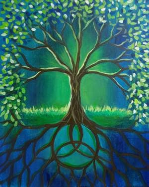 Celtic Trinity Tree - Paint and sip event at TGI Fridays in METHUEN, MA - PaintNite.com