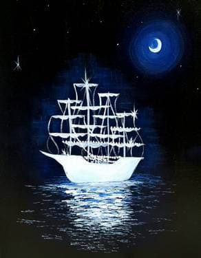 Midnight Ghost Ship - Paint and sip event at Wooden Walls Distilling in St. John's, NL - PaintNite.com