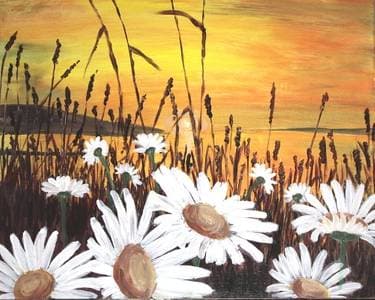 Crazy Daisy Sunset - Paint Nite event in Brampton, ON