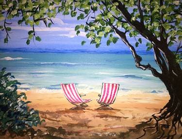 Hawaiian Beach Bliss - Paint Nite event in Calgary, AB