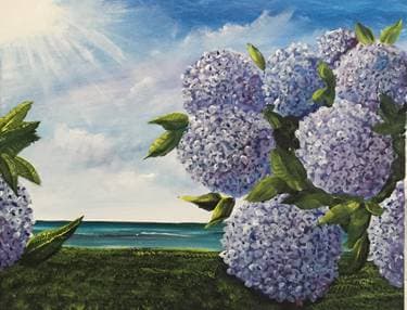 Cape Cod Hydrangeas - Paint Nite event in Nepean, ON