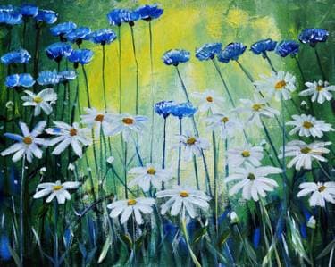 Cornflowers n Daisies - Paint Nite event in Sonoma, CA