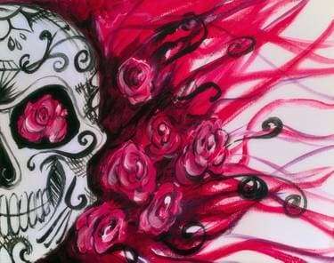 Calavera "Sugar Skull" Roses - Paint Nite event in Sonoma, CA