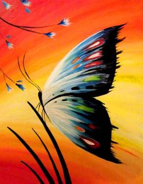 Butterfly Blue - Paint Nite event in Port Moody, BC