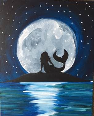 Moonlit Mermaid III - Paint Nite event in Manassas, VA