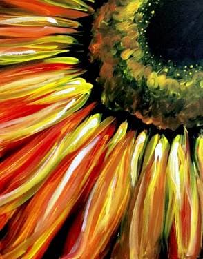 Fiery Sunflower - Paint Nite event in Tacoma, WA