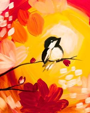 Summer Chickadee - Paint Nite event in Rocklin, CA