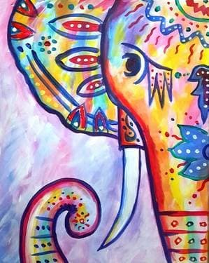 RAINBOW: The Boho Elephant - Paint Nite event in Sacramento, CA