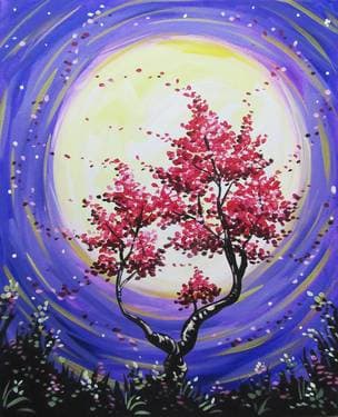 Nocturnal Blossom Tree - Paint Nite event in Pointe-Claire, QC