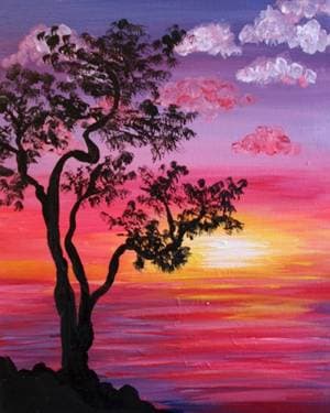Here Comes The Sun II - Paint Nite event in Marina Del Rey, CA