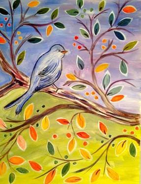 Autumn Bird - Paint Nite event in Woodland Hills, CA