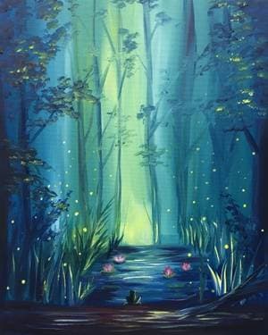 Glowing Forest - Paint Nite event in Chico, CA