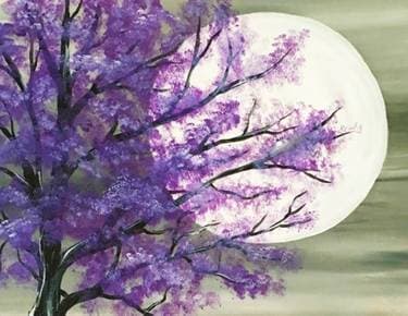 Purple Tree in Moonlight - Paint Nite event in Port Moody, BC