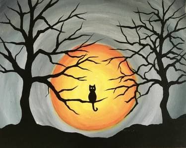 Spooky Tree Cat - Paint Nite event in Murray , UT