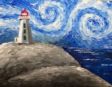 Peggy's Cove Lighthouse - Paint Nite event in Abbotsford , BC