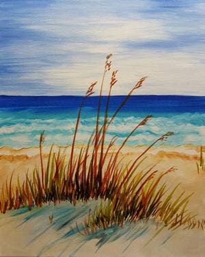 Peaceful Beach Afternoon - Paint and sip event at Warm Belly Farm and Garden Center in Cottage Grove , WI - PaintNite.com