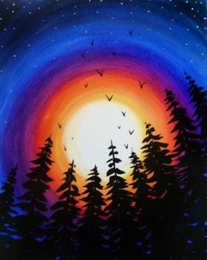 Sky Ablaze - Paint Nite event in Abbotsford, BC