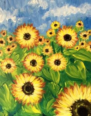 Field of Sunflower Blooms - Paint Nite event in Los Angeles , CA