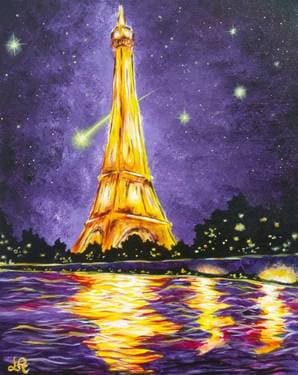 Glowing Paris - Paint and sip event at Prost Brewing Co. & Biergarten in Highlands Ranch , CO - PaintNite.com