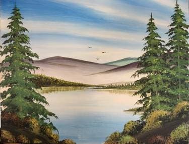 Happy Little Trees - Paint and sip event at Two Twisted Posts Winery in Purcellville, VA - PaintNite.com