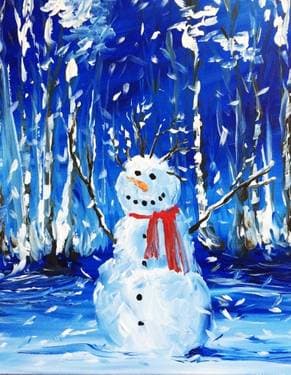 Our Snowman - Paint Nite event in Airdrie, AB