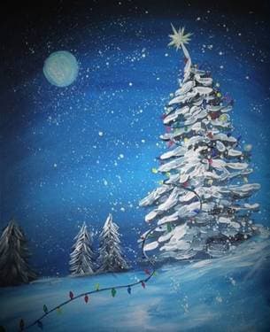CHRISTMAS LIGHTS UP - Paint Nite event in Layton, UT