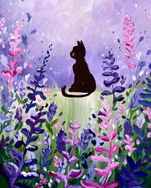 Lavender Cat - Paint Nite event in Markham, ON