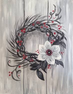 Winterberry Wreath - Paint Nite event in Toronto, ON