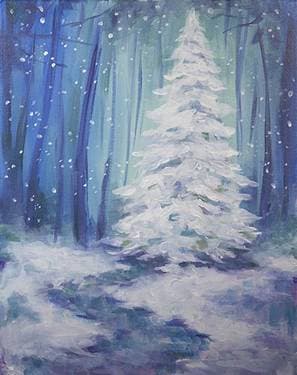 Snowy Pine - Paint Nite event in Holladay, UT