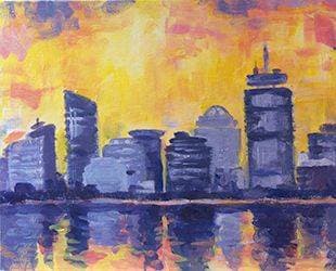 Abstract Boston Reflection - Paint Nite event in Everett, MA