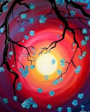 Blueberry Blossoms II - Paint Nite event in Salt Lake City , UT