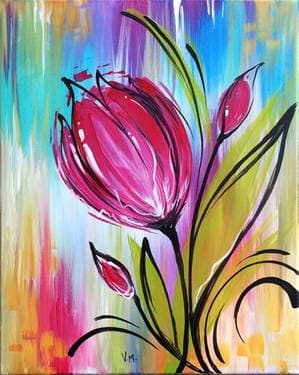 Whimsical Tulip - Paint and sip event at Warm Belly Farm and Garden Center in Cottage Grove , WI - PaintNite.com
